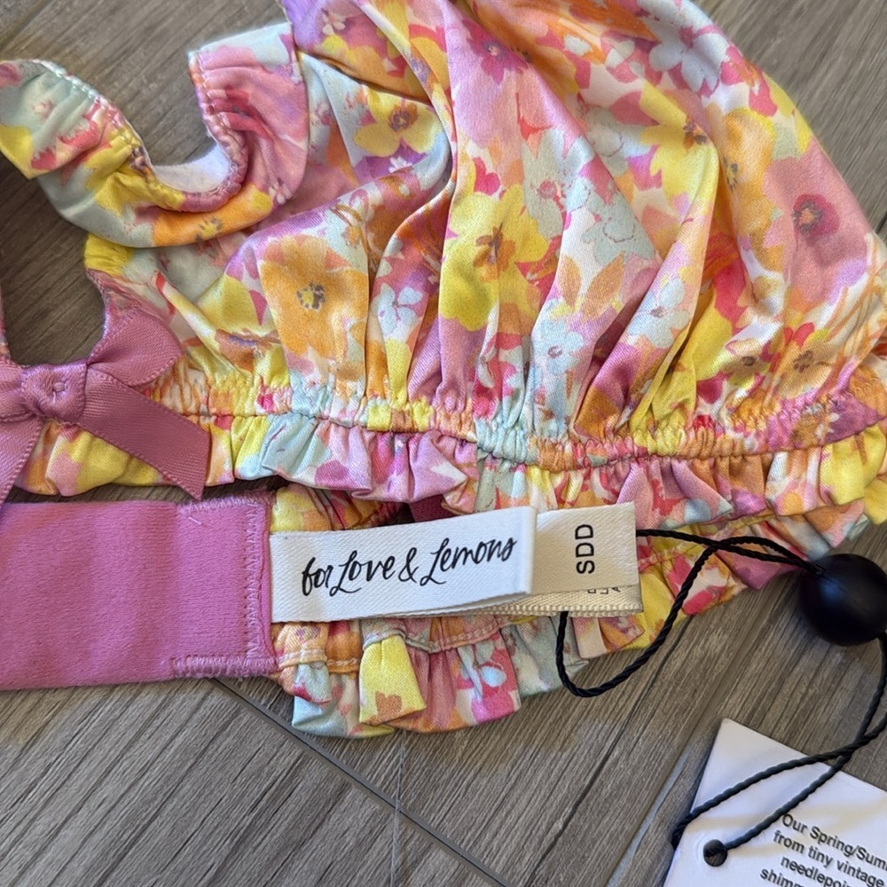 For Love & Lemons Pastel Punch Bra Floral - Picture 7 of 9